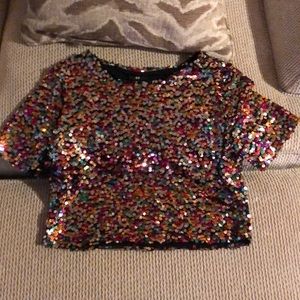 H&M Sequins Crop Top
